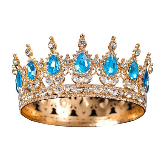 Women Crown Tiara Shiny Rhinestones Inlaid Queen Bridesmaids Crown Accessory for Wedding Halloween Birthday