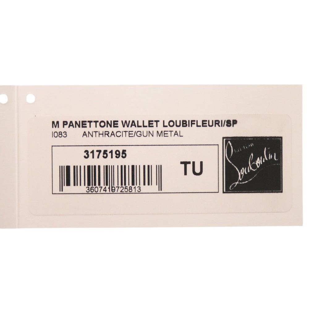 Used AUTHENTIC Christian Louboutin 3175195 Zip Around wallet Silver Embossed Leather