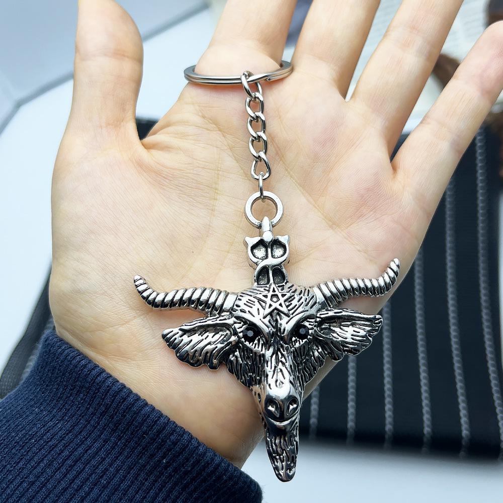 

Trendy Punk Star & Skull Pendant Keychain