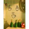 3-Piece Modern Metal Coffee Cup Wall Art Set, Christmas Theme, Black, Durable, Rustproof, Home Decor for Living Room, Bedroom, Kitchen, Bathroom