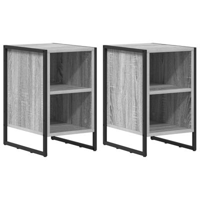 Nightstand Set of 2 Grey Sonoma 39.5 X 30 X 50 Cm Particleboard