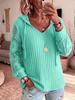 Hooded Lace Knit Solid Color Casual Sweater for Women