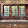 2D-Ebene 1 Stück mit einem Retro-Ziegelwand- und Fensterthema, geeignet für Geburtstagsfeiern