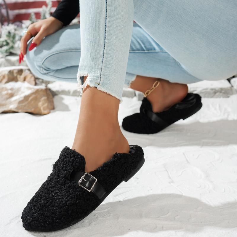 Women's Cotton Shoes Low-cut Lamb Wool Warm Peas Cotton Slippers Indoor and Outdoor Fashion Cotton Shoes