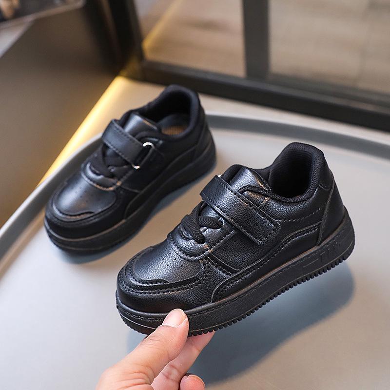 Leichte Klett-Sneaker für Kinder: College-Stil für Frühling/Herbst - Unisex Weiße Schuhe für Jungen & Mädchen