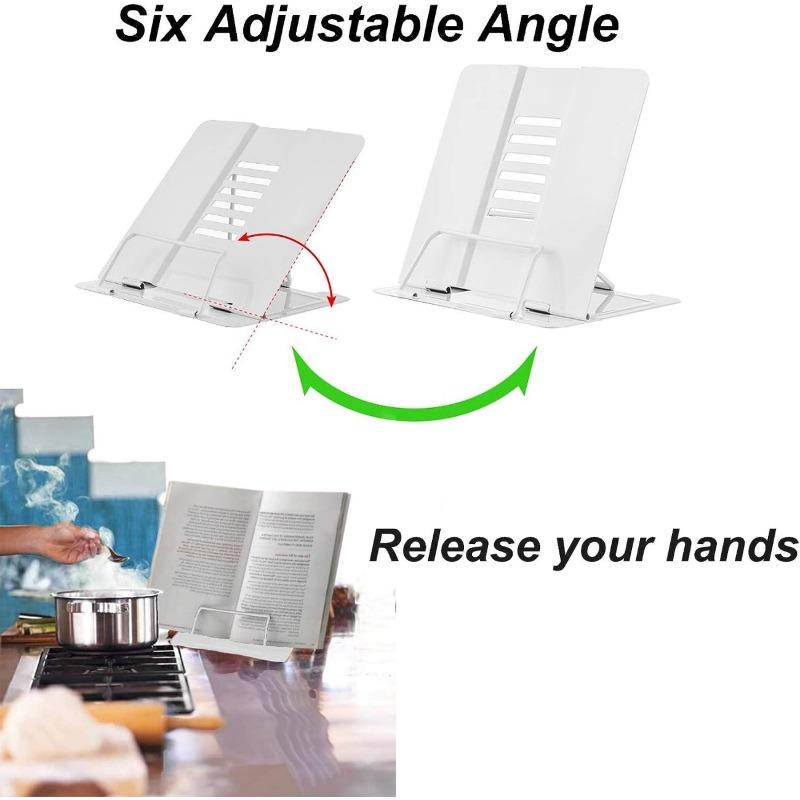 Multi-angle Metal Desk Book Reading Stand Adjustable Foldable Holder Lightweight Portable for Travel Study Student Support Rack