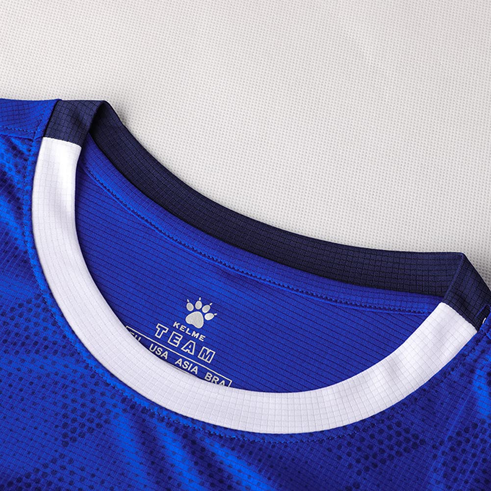 Kelme Men's Soccer Uniform Set, T-Shirt and Pants (Deep Blue, 3XL)
