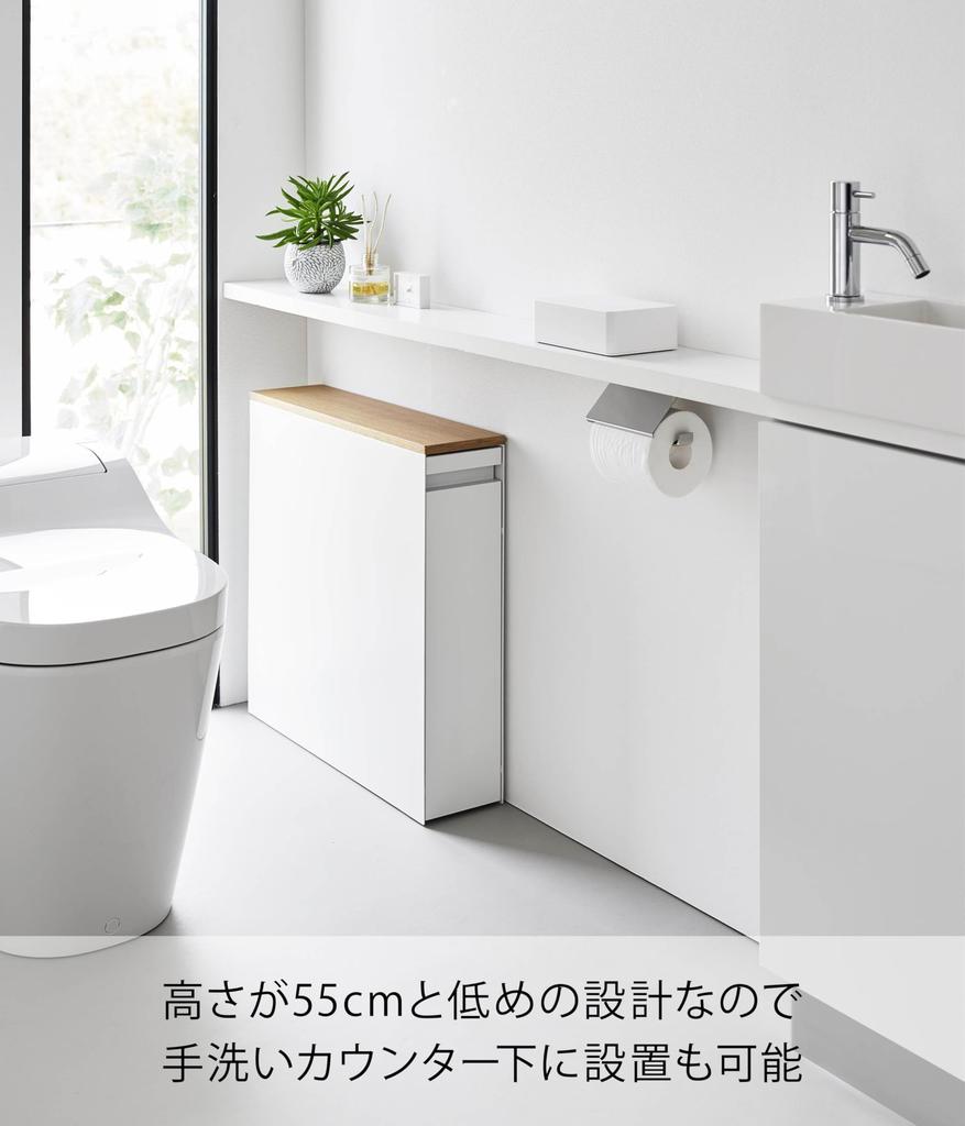 Yamazaki Jitsugyo Depozitare Sertar Ascuns Toaletă Alb L14 x A56 x Î55 Tower Depozitare Toaletă Raft Toaletă Slim 1426 [Produs Asamblat] (Inclusiv