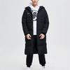 Li Ning Plain Logo Zipper Windbreaker Long Down Jacket Men Outerwear Black YYMT097-1