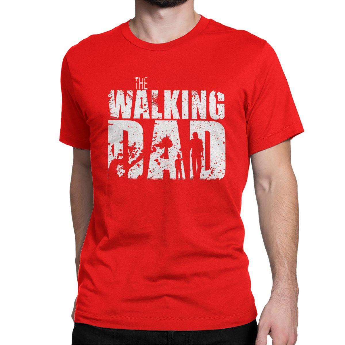 Футболка The Walking Dad для мужчин, хлопковые футболки с круглым вырезом, футболка The Walking Dead на День отца, футболка с зомби, топы больших размеров S