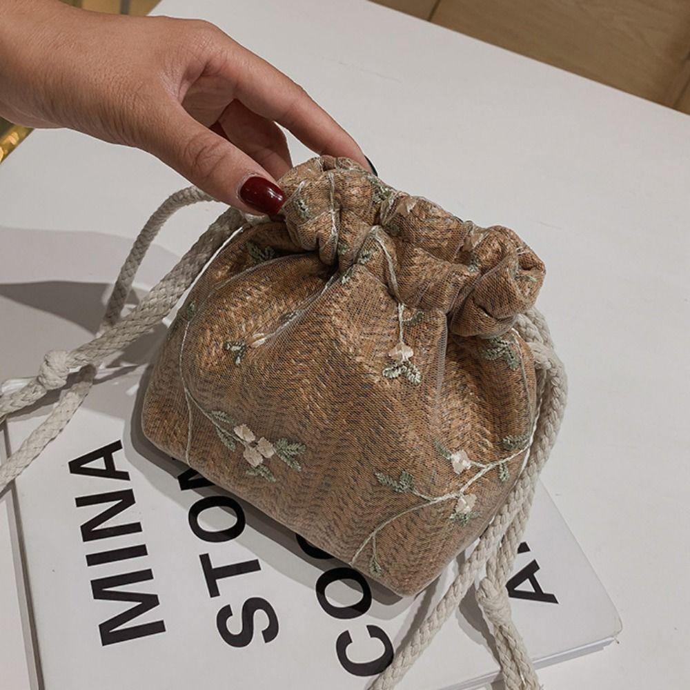 Weave Straw Bag Lace Crossbody Bag Casual Woven Beach Bag  Vacation