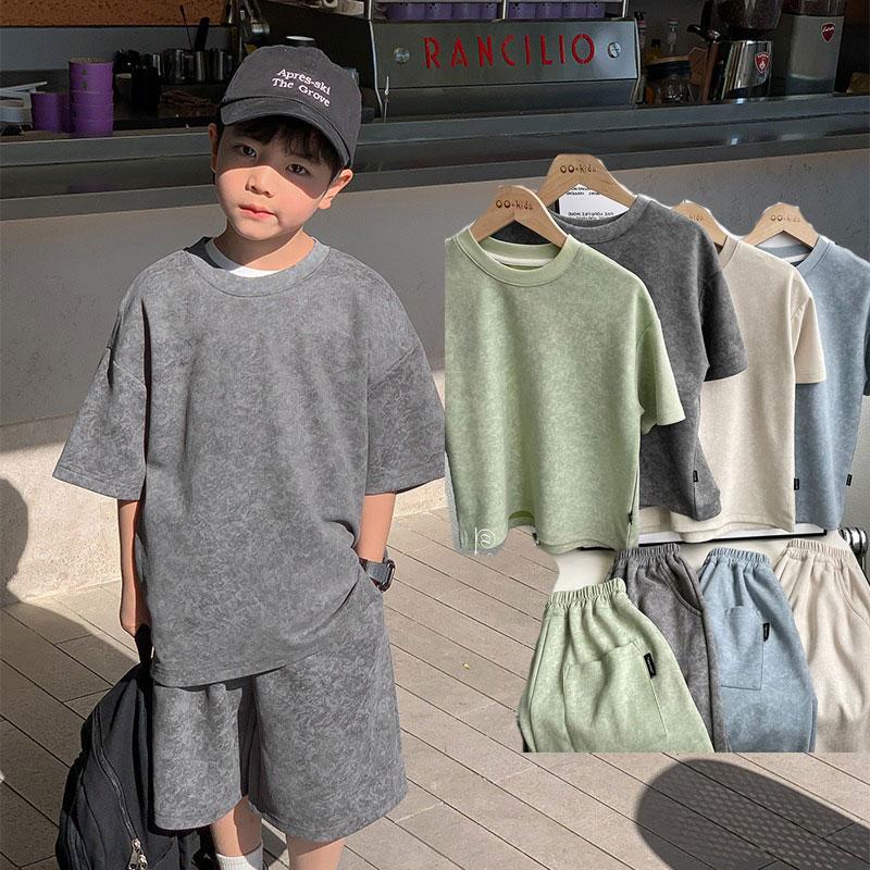 Boys Clothing Set Korean Loose Shirts+shorts 2pcs/set Sport Suits for Kids Teenager Tracksuits Casual Baby Outfits Clothes