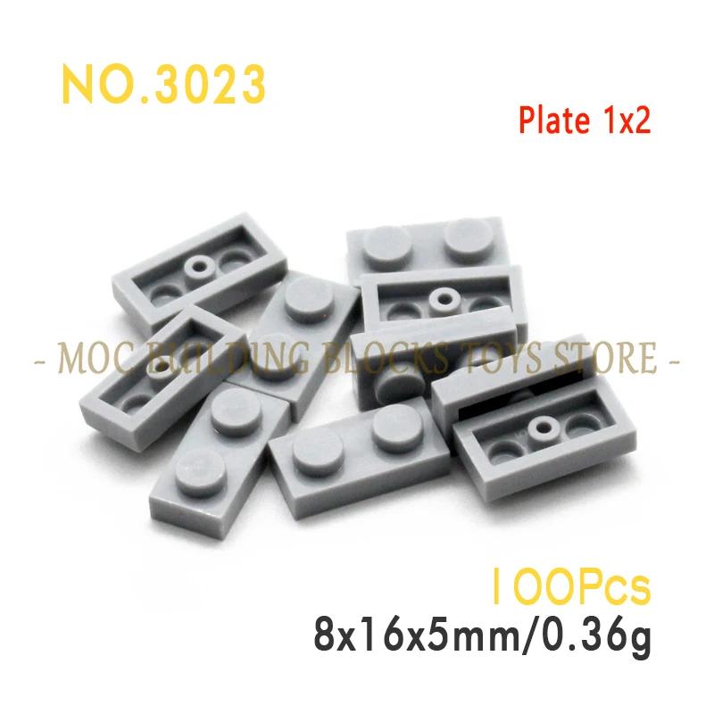 Moc Parts 3023 Plate 1X2 Building Block Bricks Classic Diy Architecture Creative Education Compatible With Accessories Toys