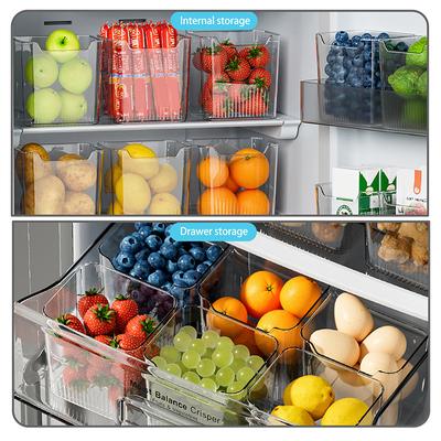 Contenitore per alimenti freschi per frigorifero Porta laterale per frigorifero Frutta Verdura Spezie Contenitore per alimenti Contenitore per organizer da cucina Scatole di stoccaggio