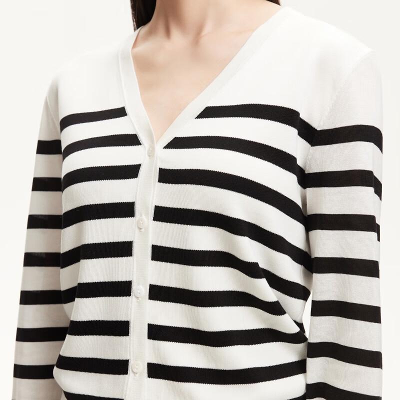 VEROMODA Lyocell Blend Striped V-Neck Cardigan