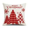 New Christmas Pillow Cover Red Simple Christmas Snowman Print Cushion Home Cushion