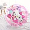 1pc Hello Kitty Pink Heart Umbrella with Plastic Handle,Suitable for All Seasons Home Travel Outdoor UmbrellaSanlio382