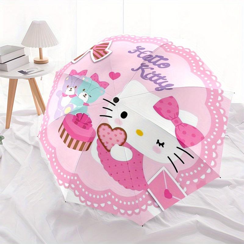 1pc Hello Kitty Pink Heart Umbrella with Plastic Handle,Suitable for All Seasons Home Travel Outdoor UmbrellaSanlio382