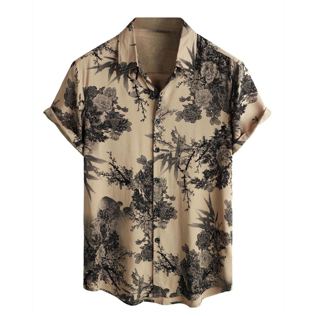 Hawaiian Men'S Short-Sleeved Beach Shirt 3D Printed Short-Sleeved Casual Shirt