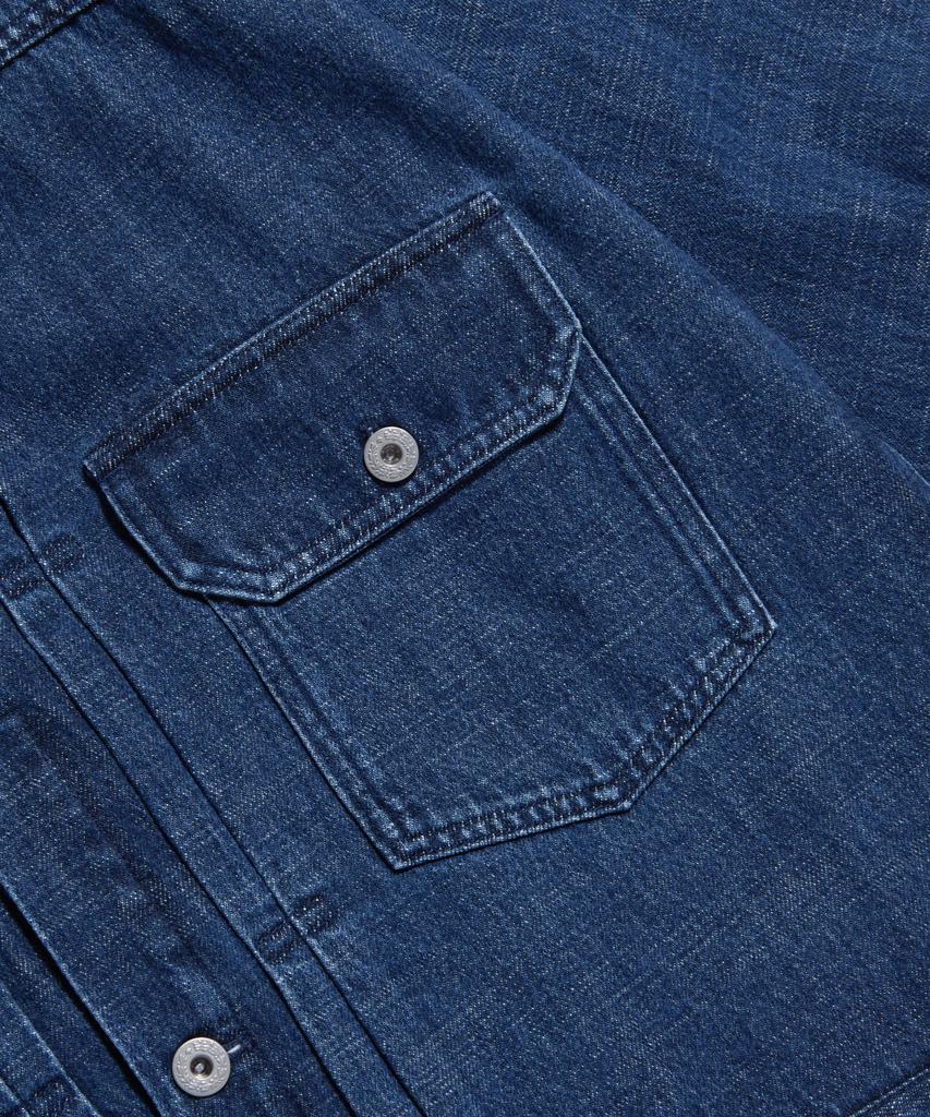 Espionage (Jpn Fabric)Type 1 Kaihara Denim Trucker Jacket Mid Indigo