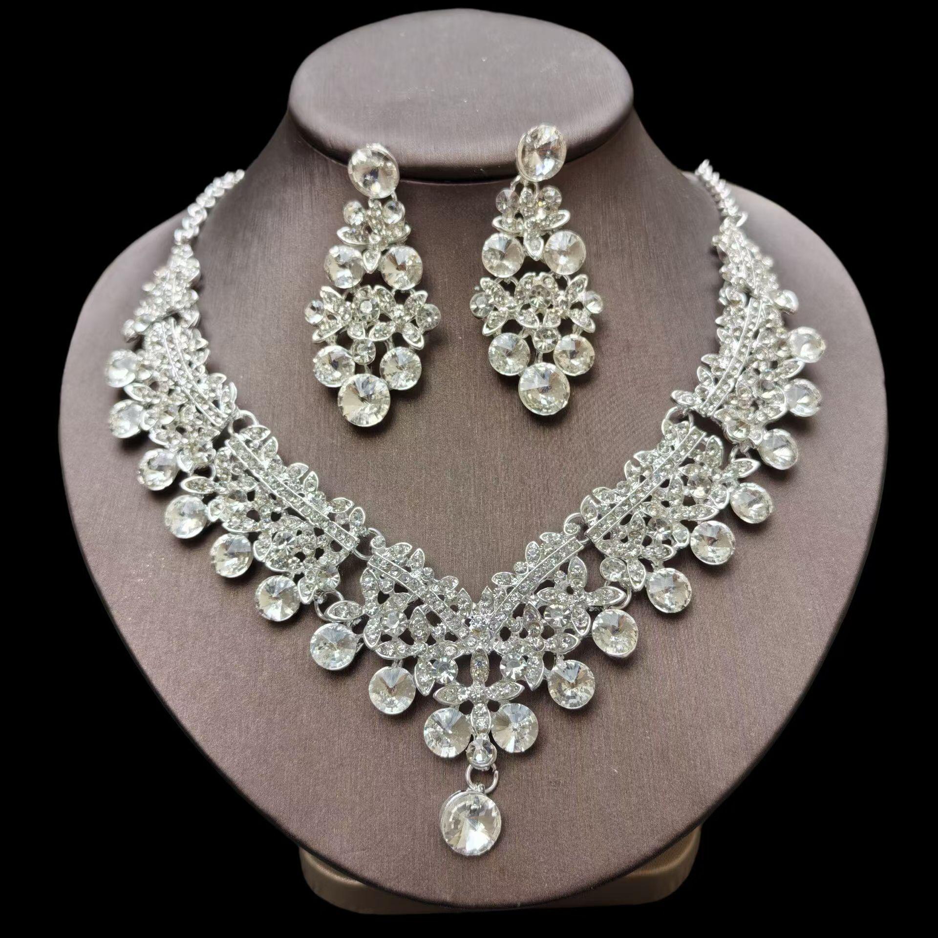 

Элегантный европейский и американский свадебный набор ожерелий - Свадебные ювелирные аксессуары из двух частей