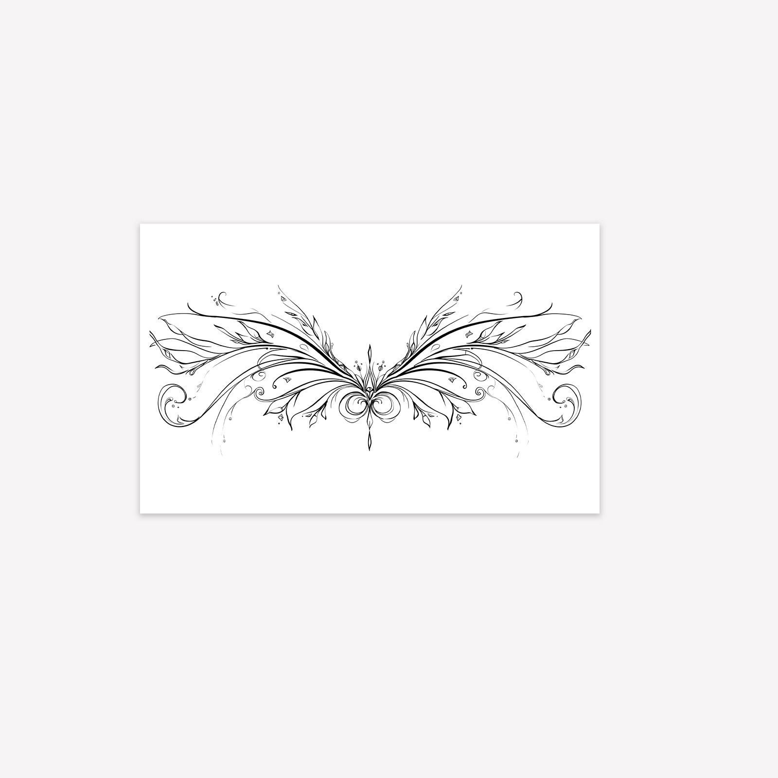 

Linear Wings Succubus Sexy Hottie Back Waist Chest Tattoo Sticker 19*12