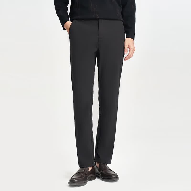 Men's Fleece-Lined Business Casual Straight-Leg Pants