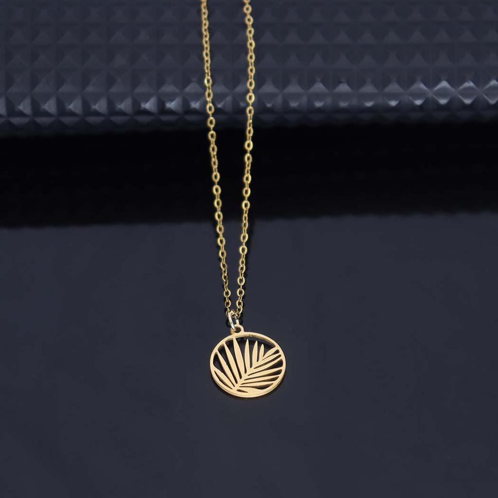 2026 Fashion Wheat Ear Stainless Steel Pendant Necklace for Women - Simple Clavicle Chain