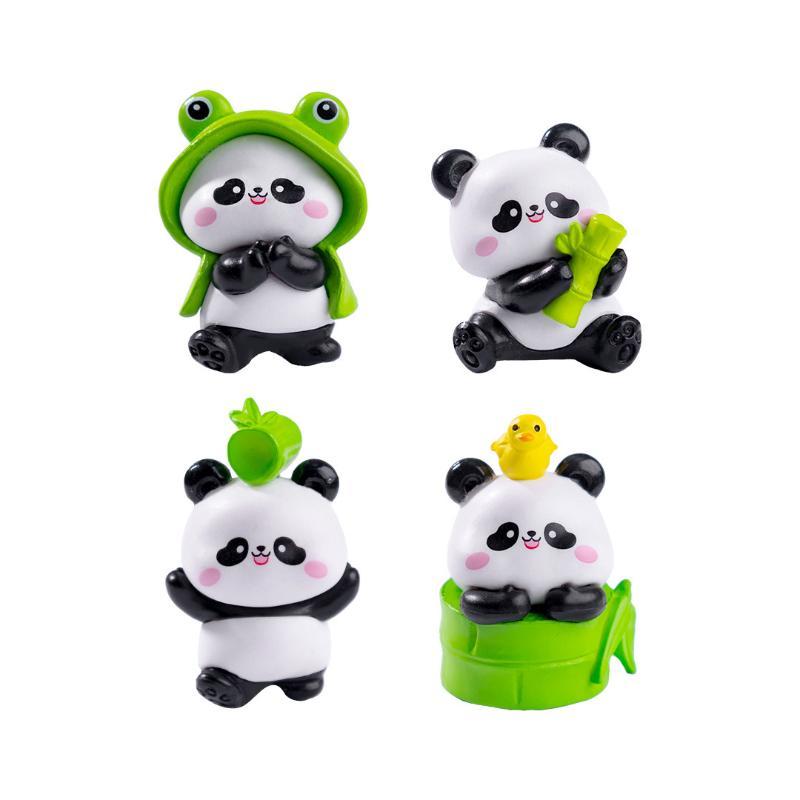 Cartoon Cute Little Panda Toy, Realistic Animal Model Made Of Pvc, Desktop And Car Decoration, Miniature Scenery Ornament