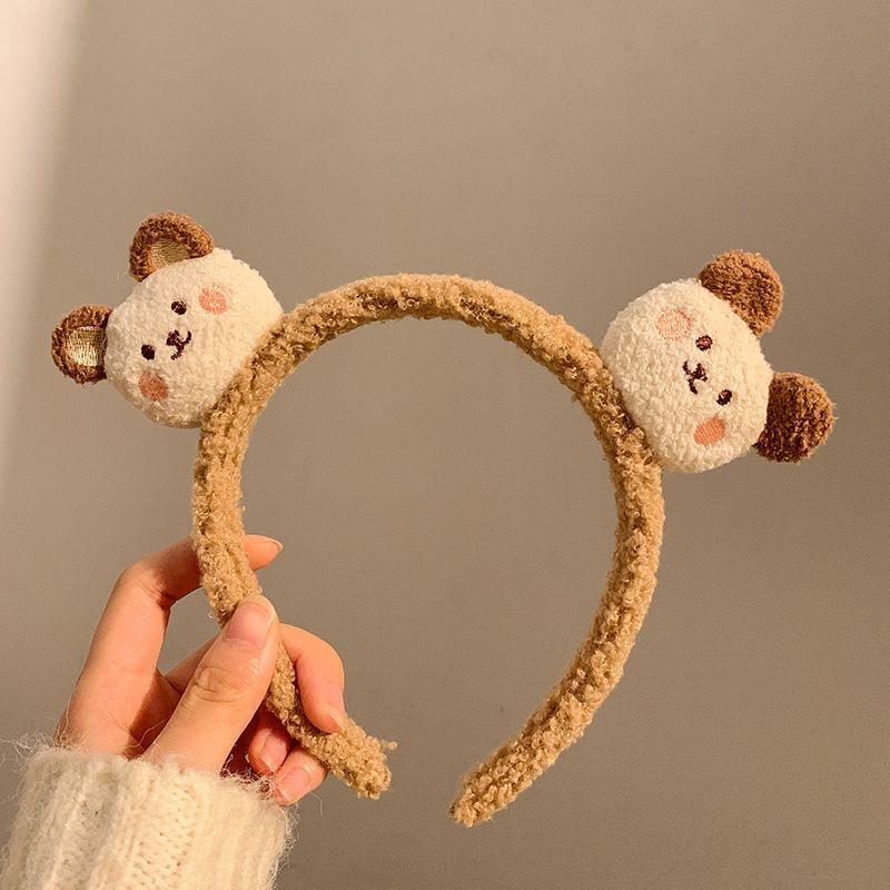 Cartoon Plush Headband: Cute Hair Accessory for Women & Kids, Perfect for Face Washing
