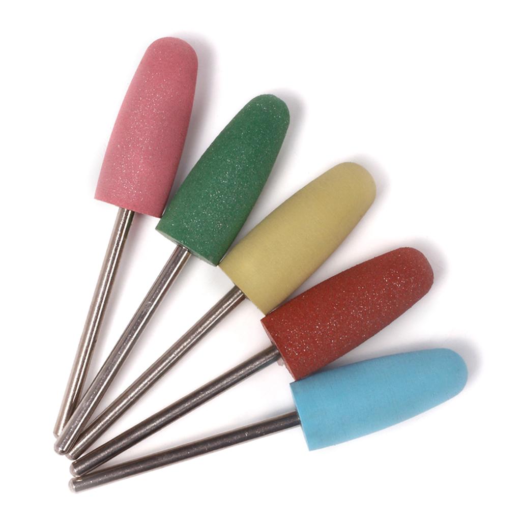 5pcs Silicone Nail Sanding Heads Practical Nail Drill Bit Nail Accesories For Polishing Shaping And Smoothing Nail