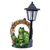 Solar Garden Statues Frog Garden Statue Resin Garden Family Frog Statue Frog Sculpture for Lawn Ornaments Patio Yard Decorations