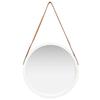 VidaXL Miroir mural avec sangle 50 cm Blanc 320364