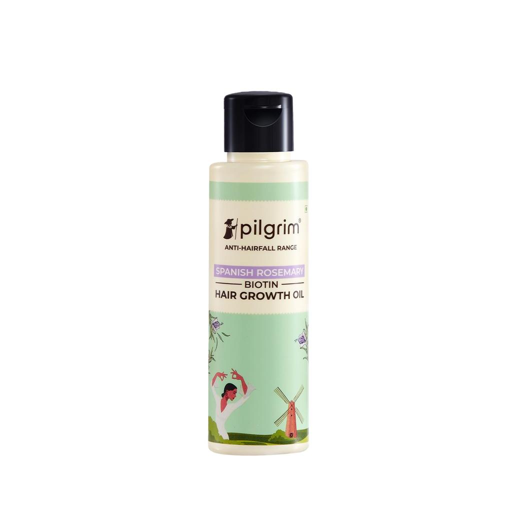 Pilgrim Spanish Rosemary & Biotin HairGrowth Oil to Control Hair Fall & Strengthens Hair 100ml X Pack of 2