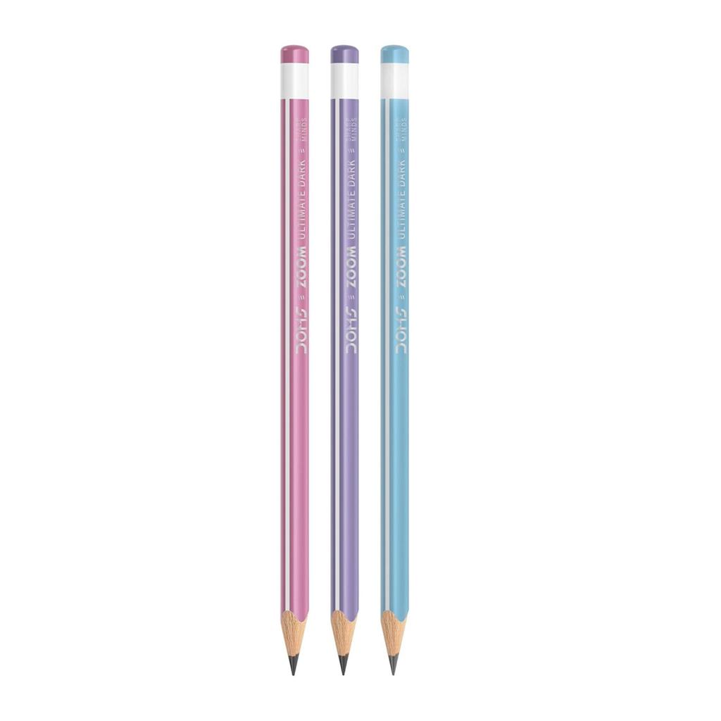 DOMS Zoom Triangle Pencil Pack of 50 Ergonomic Graphite Writing Pencils with Super Dark Lead for School Office Sketching