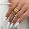 Stainless Steel Three-layer Adjustable Cross-border Couple Ring