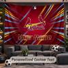 Wall Hanging Tapestry Custom NameSt. Louis Cardinals Pattern Personalized Printed Fabric Wall Decor
