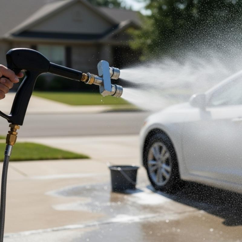 Multi Function Pressure Washer Nozzle Kit 1/4 Inch Quick Connection For Car Outdoor Cleaning With Stainless Steel Tips
