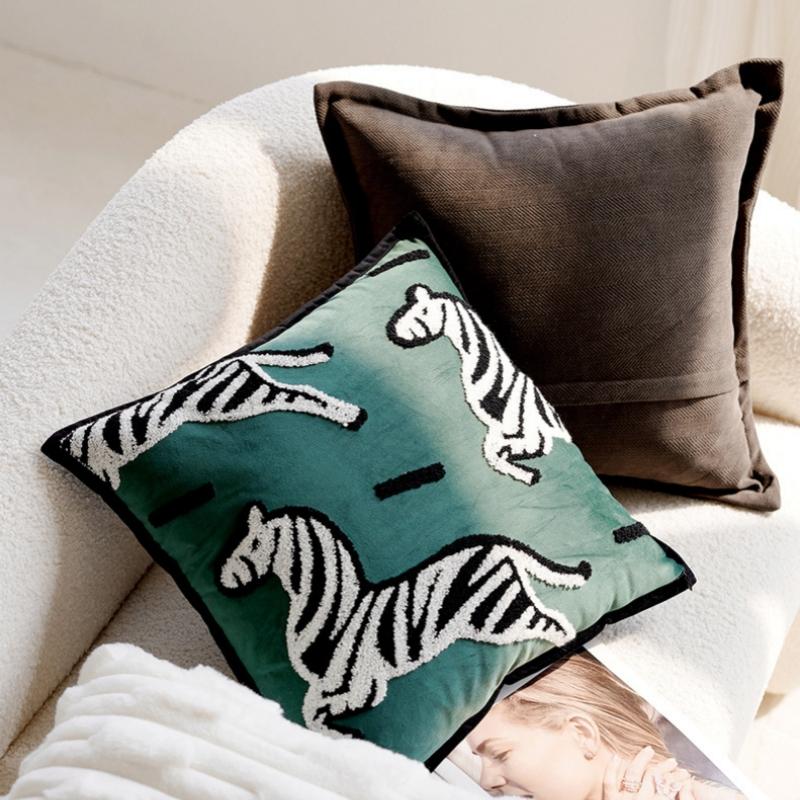 Kissenhülle 45x45 Schwarz Weiß Farbe Kissen Dekorative Kissenhülle für Sofakissen Luxus Dekoration Zuhause