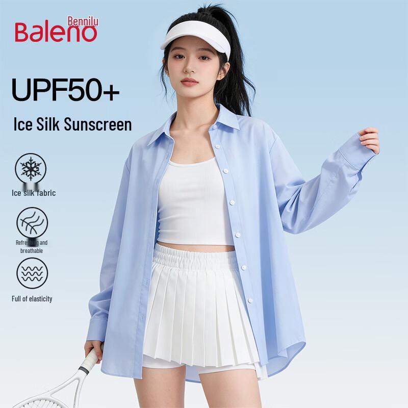 Baleno Damen Lockere Passform UV-Schutz Eis Seide Sonnenshirt