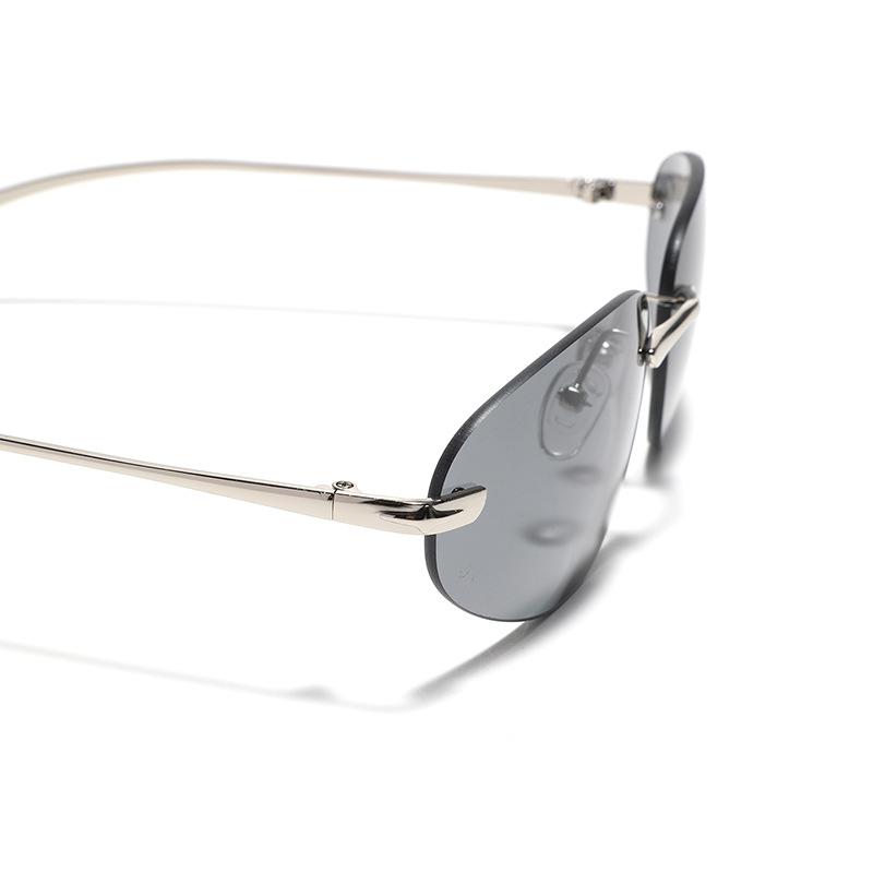 Glasses Borderless Metal Sunglasses Men'S Cat Eye Future Wind Sunglasses Women'S Sunglasses