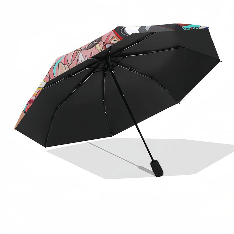 1 stuks Buitenparaplu met Anime Karakter Ontwerp - Automatisch Openen/Sluiten, Draagbaar 3-Vouw Ontwerp, 8-Ribben IJzeren Frame - Perfect Cadeau voor Fans, T
