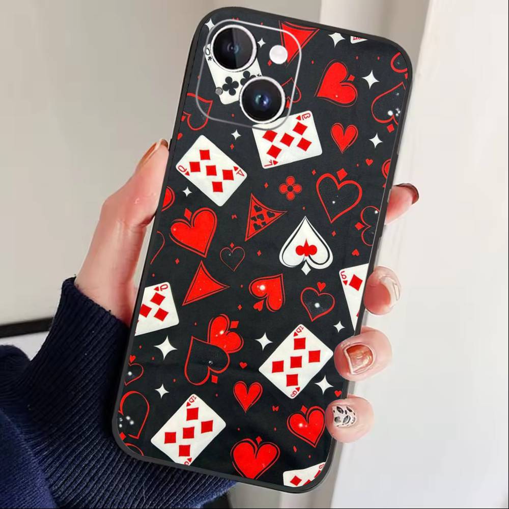 Gothic Dark Sweetheart Phone Case For iPhone 16,15,14,13,12,17,Pro Max,Plus Silicone Black Case