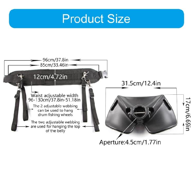 Comfortable Fishing Belt Rod Holder Adjustable Fishing Fighting Belt Rod Holder for Saltwater/Freshwater Fishing