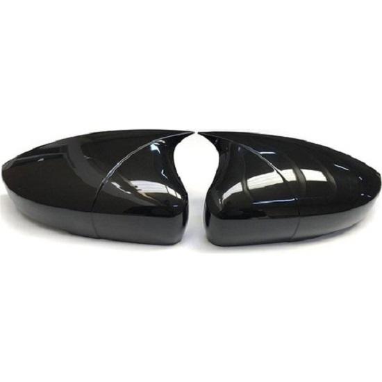 For Volkswagen Polo MK6 2018-2021 Batman Bat Mirror Cover Glossy Black Mirror Cover Right Left 2 Piece Auto Mirror Accessory