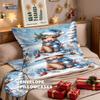 3pcs Merry Christmas Tree Highland Cow Printed Coreless Bedding Set Multi Size Bedroom Bedding Decoration