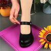 Soft Leather Thicksoled Shallowmouth Single Shoes Women's Spring Black Small Leather Shoes Spring New Women's Shoes Softsoled Shoes