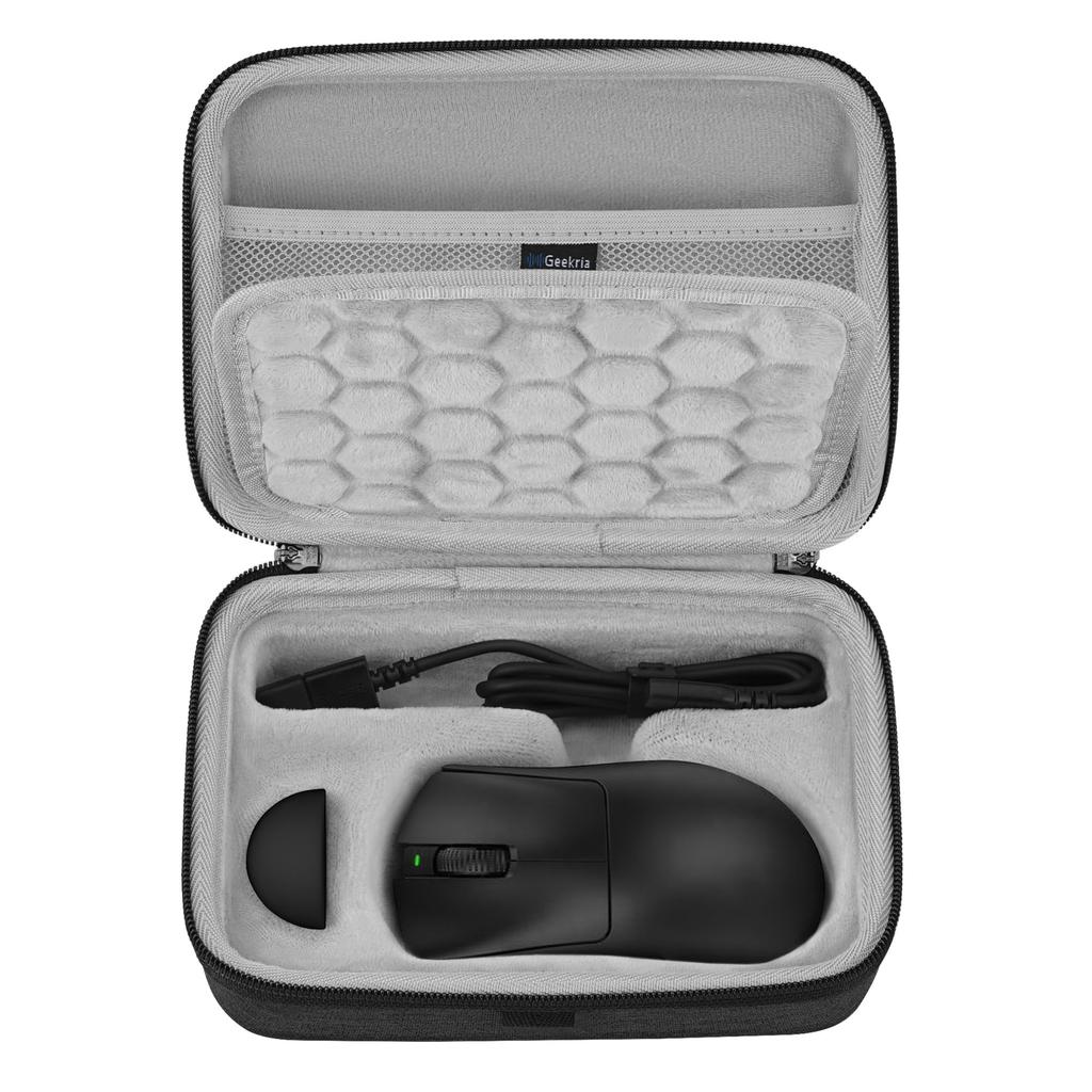 Geekria Mouse Carrying Case Compatible with Razer DeathAdder V4 Pro, DeathAdder V3 Pro, and DeathAdder V3 Wireless, EVA Hard Shell Portable Travel