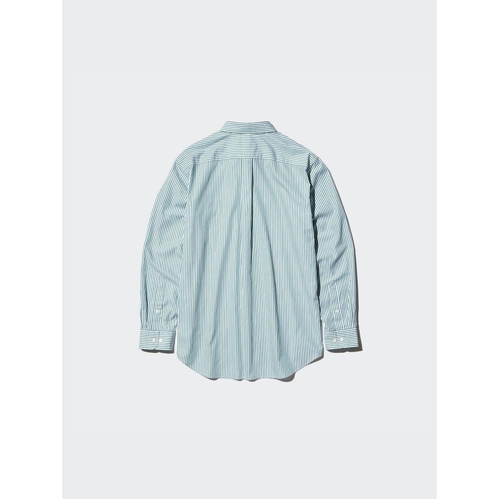 Uniqlo BroAdcloth Shirt  Long Sleeve Button Down CollAr  Stripe A