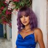 BLONDE UNICORN Lila kurze Bob-Perücken mit Pony für Frauen, Party, Cosplay, Halloween, natürliches Haar, synthetische hitzebeständige Faser